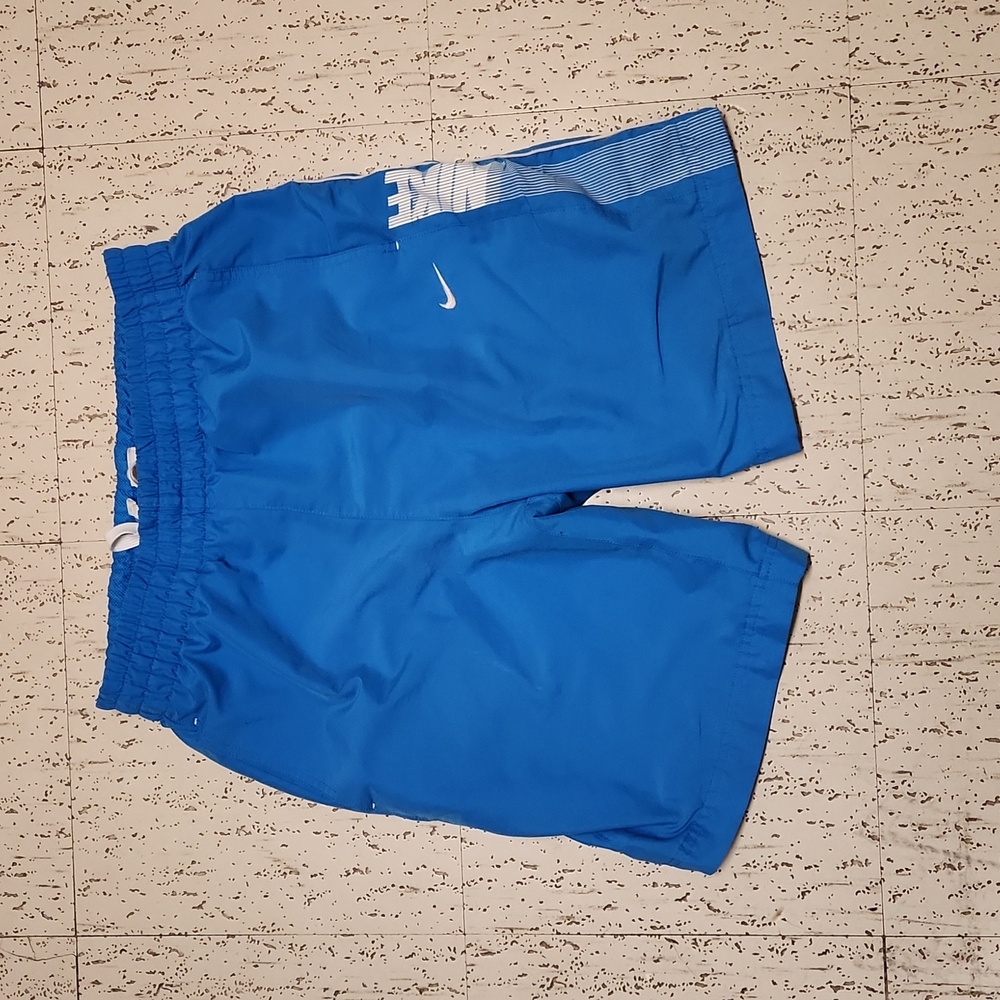 Nike Swoosh Royal Blue Embroidered Logo Spellout Shorts Vintage Y2K
